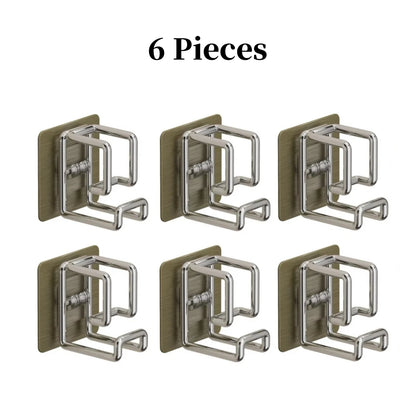 1/2/4/6pcs Stainless Steel Washbasin Hook Punch-Free Bathroom