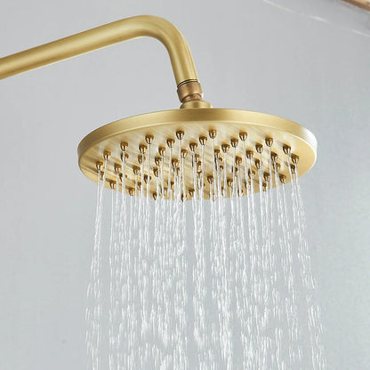 Antique Brass Shower Faucet Mixers Dual Handle Rainfall