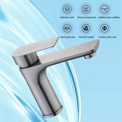 Brushed/Gray Bathroom Sink Faucet Cold Mixer Faucet Countertop