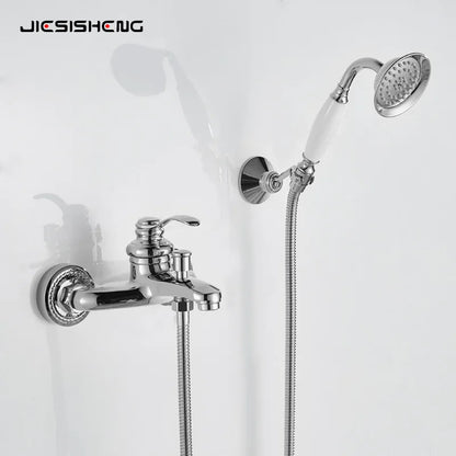 Brass Vintage Gold/Black Simple Shower Spray Handheld Shower