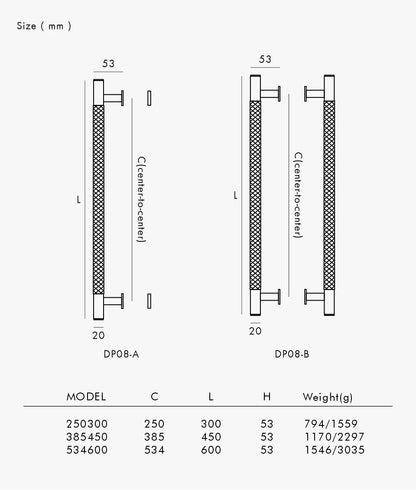 Nurlin Brass Door Double Sided Knurled Pull Bar