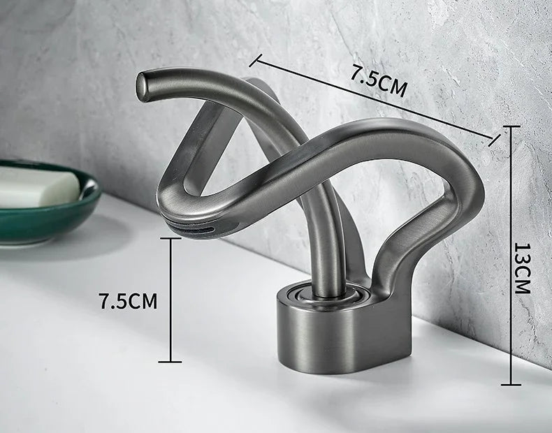 Faucet Bathroom Hollow Out Design Waterfall Basin Mixer