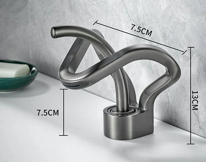 Faucet Bathroom Hollow Out Design Waterfall Basin Mixer