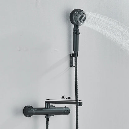 Thermostatic Shower Faucet Bathroom Black Mixertap Thermostat