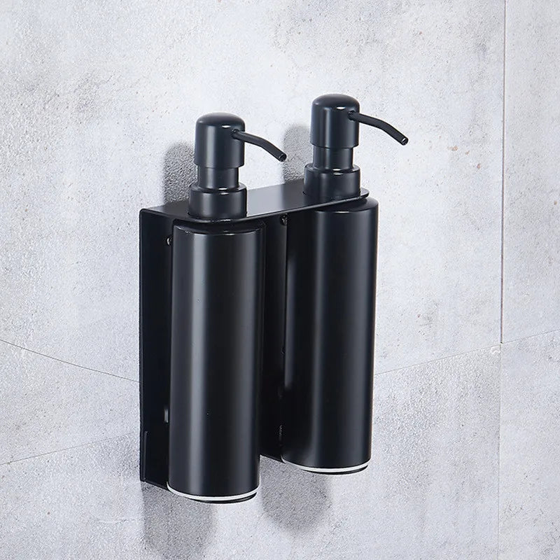 Black Liquid Soap Dispenser Shampoo Hotel Bathroom Wall