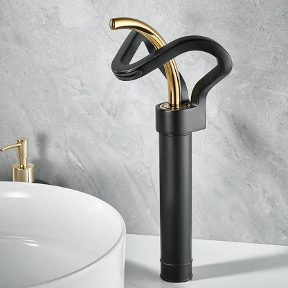 Faucet Bathroom Hollow Out Design Waterfall Basin Mixer