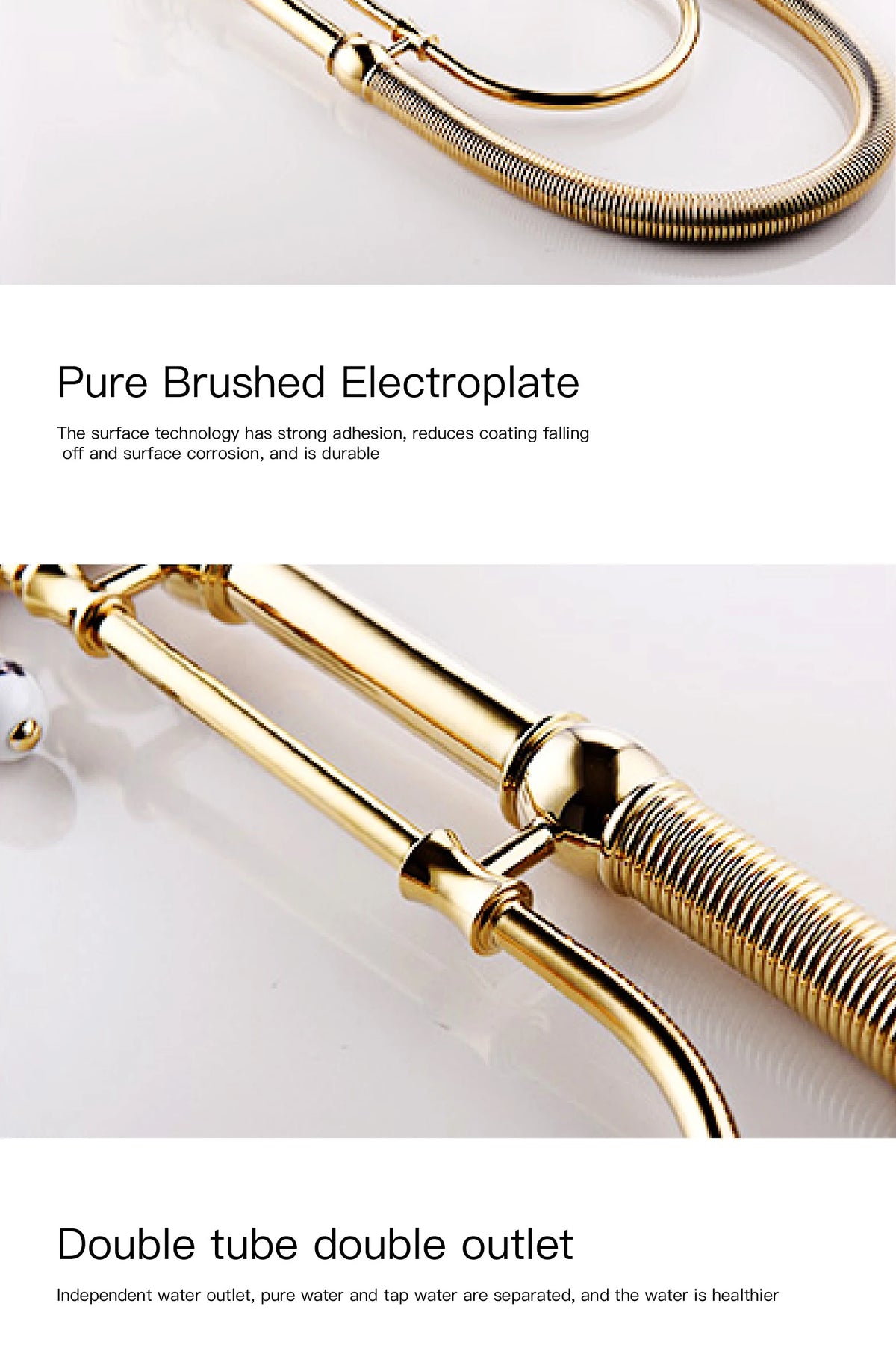 Aitana Luxury Golden Brass Faucet Retro Design Handle