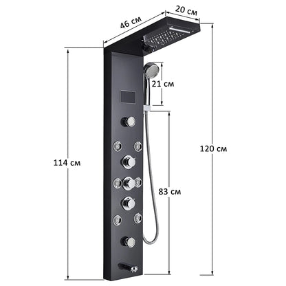 Led Shower Panel Tower System Rain Waterfall Shower