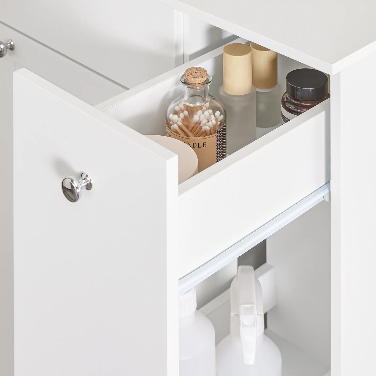 Sobuy Bzr214-W Bathroom Cabinet Laundry Collector Drawer Baskets