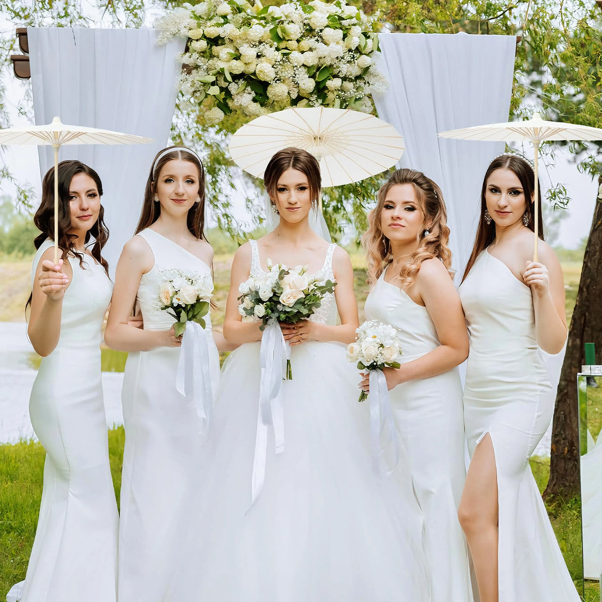 23 6/33inch Paper Parasols Paper Umbrellas Wedding Guests
