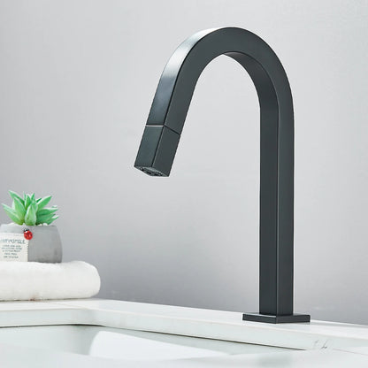 Fmhjfisd Basin Sink Faucet Black/Chrome Deck Mount Cold