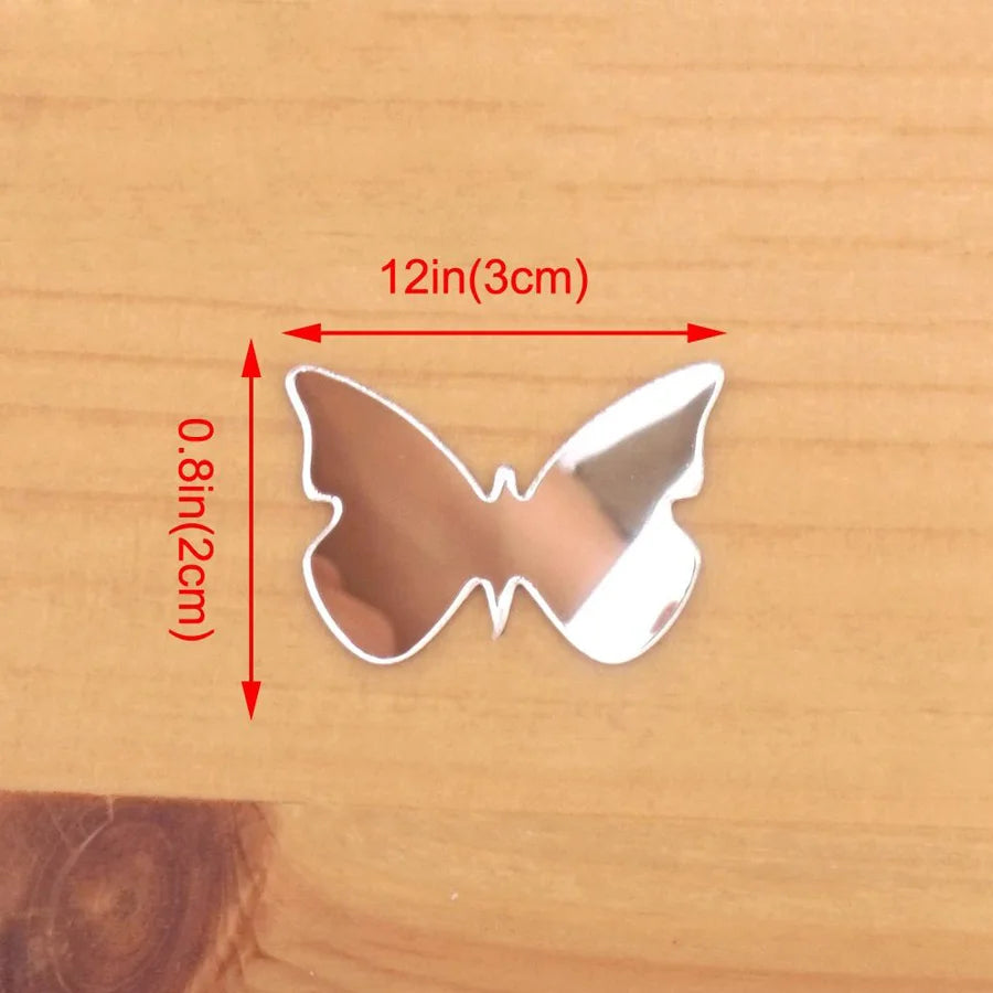 100pcs Small Butterflies Wall Mirror Sticker 3d Acrylic