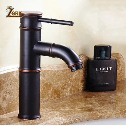 Zgrk Black Waterfall Bathroom Sink Faucet Vessel Tall