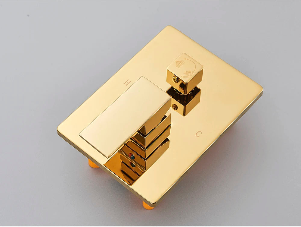 Golden Shower Faucets 2-Ways Rainfall Shower System Wall