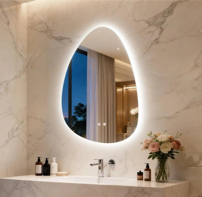 70/77cm Irregular Illuminated Led Bathroom Mirror Makeup Vanity
