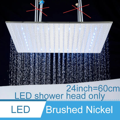 Shinesia Big Black Thermostatic Bathroom Shower Faucet Rainfall