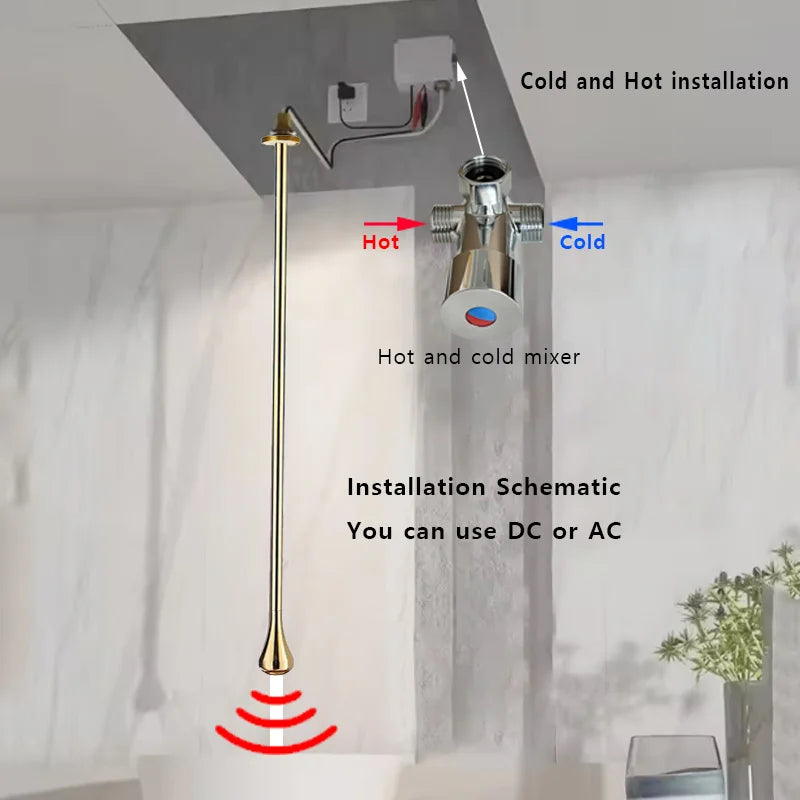 Modern Water Drops Bathroom Faucet Ceiling Design Basin