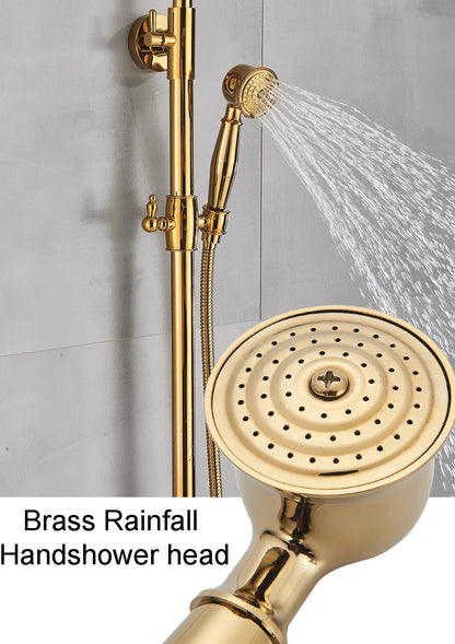 Golden Shower Bathroom Bath Shower Faucet Brass Swivel