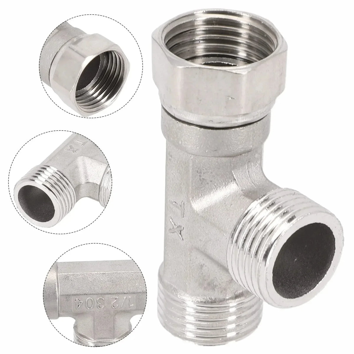 G1/2 Way T-Adapter Bathroom Shower Faucet Water Splitter