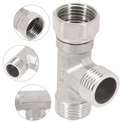 G1/2 Way T-Adapter Bathroom Shower Faucet Water Splitter