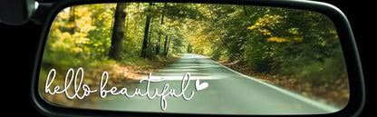 1pc Hello Beautiful Car Rearview Mirror Vinyl Decals