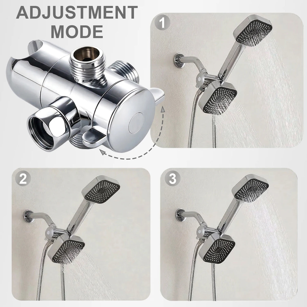 High-Flow 2-In-1 Wall-Mounted Handheld Shower Head Rain Shower