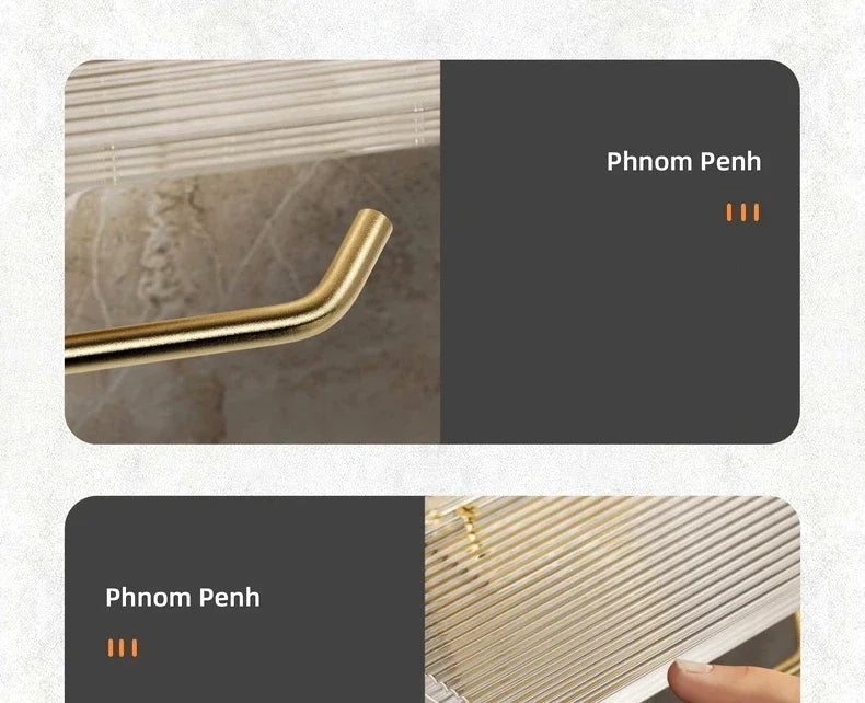 Luxury Gold Toilet Paper Holder Shelf No Punching
