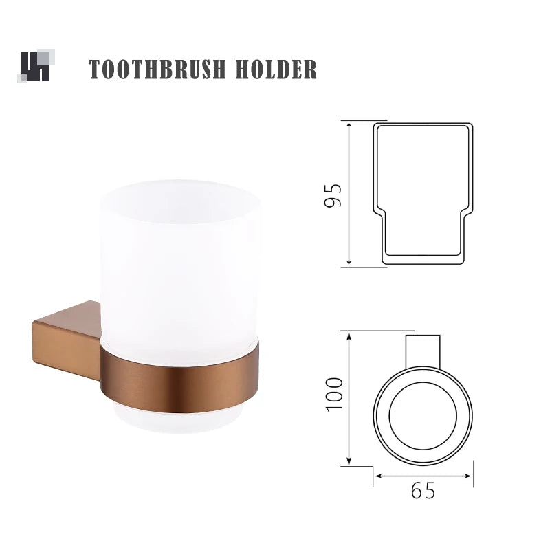 Brushed Rose Gold Wall Mount Shelf Toilet Bath