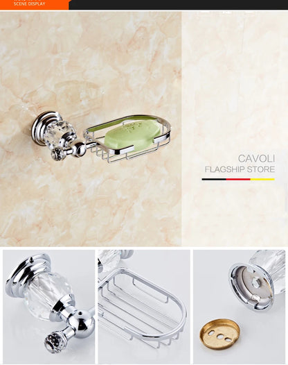 Luxury Crystal Silver Bathroom Chrome Polished Brass Bath