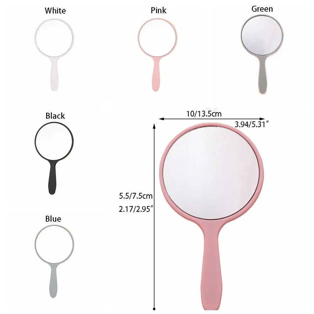 1pc Makeup Mirror Durable Handle Handheld Mirror Anti-Fall