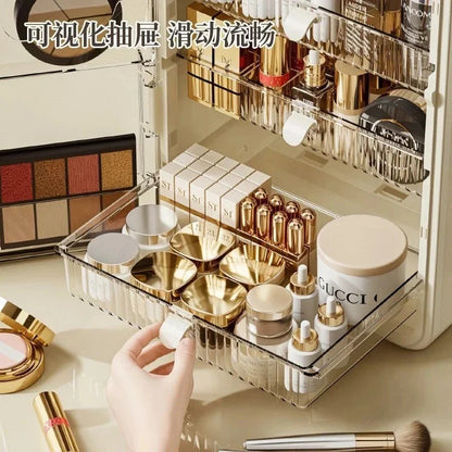 Large Clear Makeup Organizer Dustproof Design Cosmetic Storage