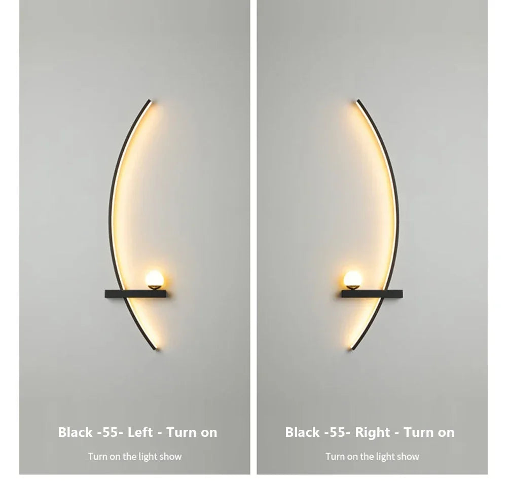 Modern Led Simple Art Bedroom Bedside Wall Lamp