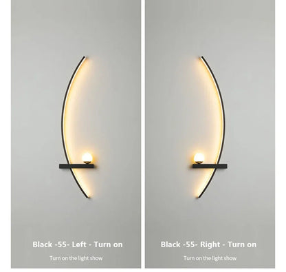 Modern Led Simple Art Bedroom Bedside Wall Lamp
