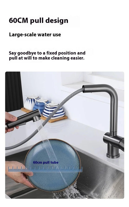 Touch On Pull Out Sink Faucet Stainless Steel