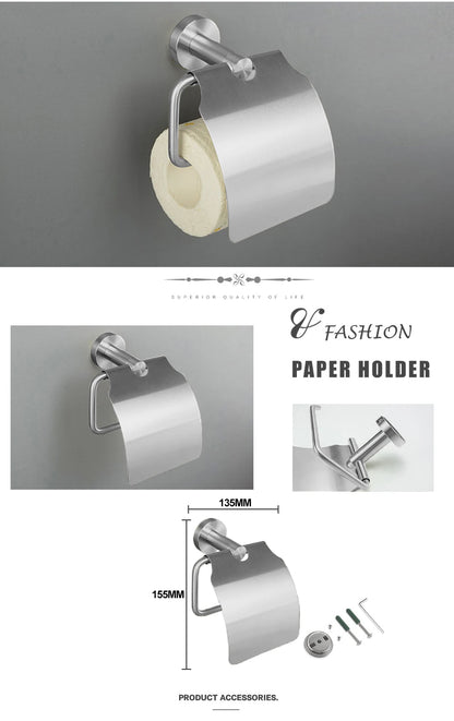 Brushed Nickel Bathroom Towel Bar Bath Robe Hook