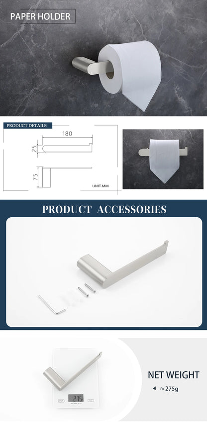 Bathroom Hardware Stainless Steel Bathroom Wall Mounted Towel