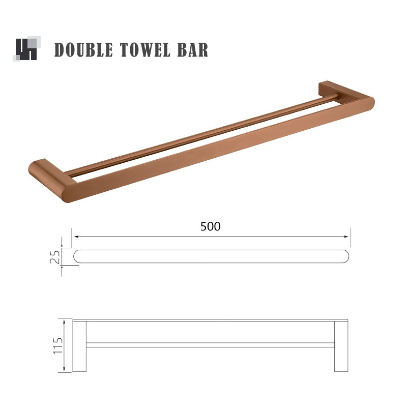 Brushed Rose Gold Toilet Paper Holder Towel Bar