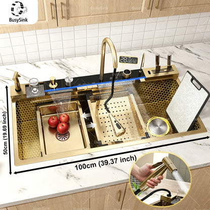 Modern Stainless Steel Sink Sinks Digital Display Large