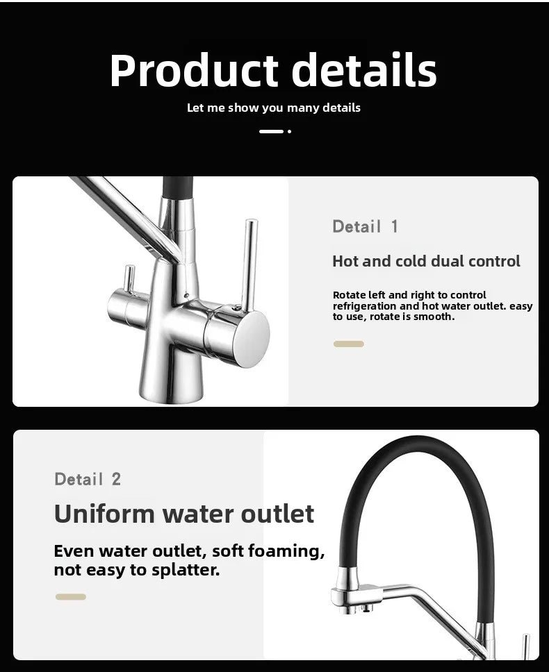 Filtered Sink Faucets Purification Tap 360 Rotate Water