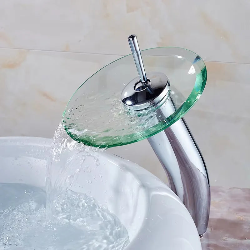 Bathroom Faucets Wash Basin Sink Taps Colorful Glass