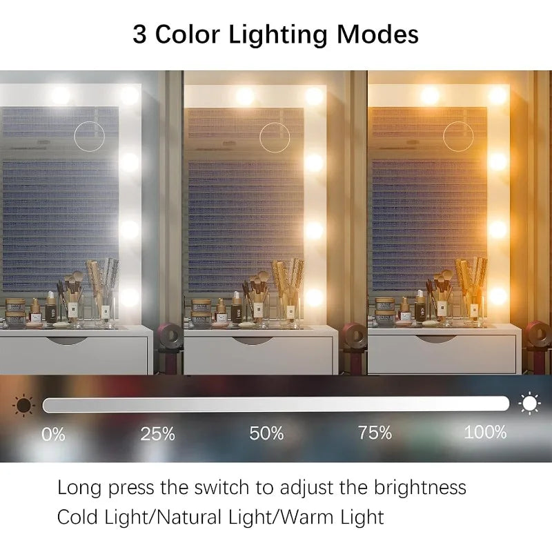 Yanosaku Vanity Desk Mirror Lights Makeup Table Charging