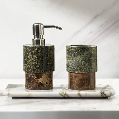 Nordic Color-Blocked Marble Lotion Bottle Aromatherapy Tray
