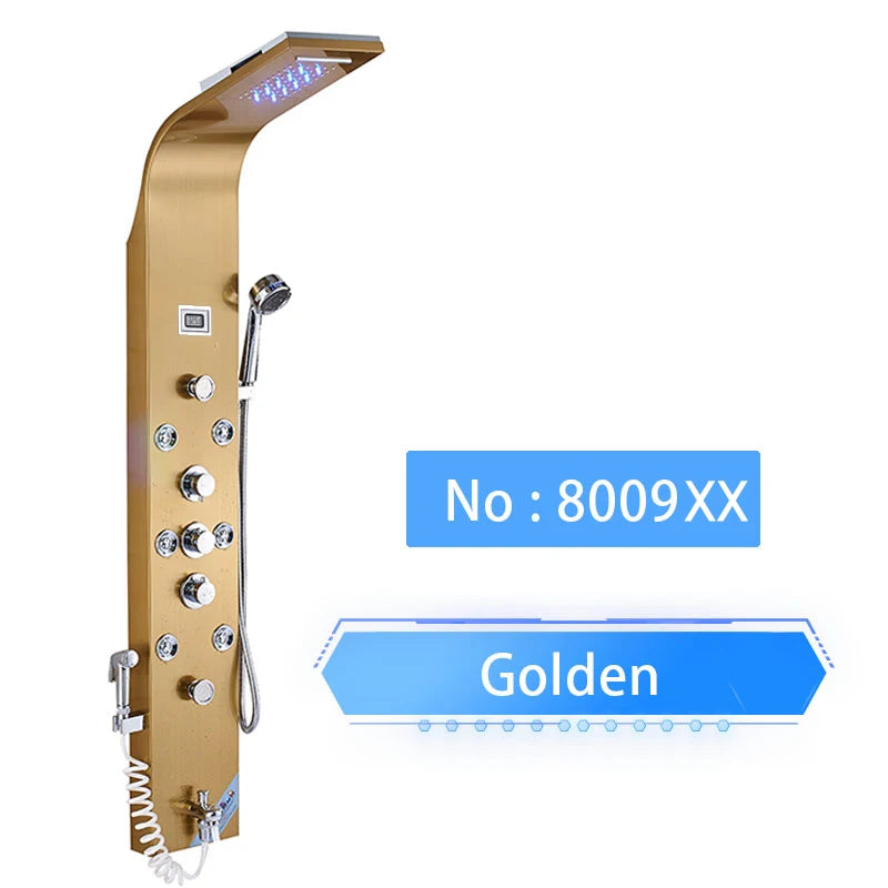 Shinesia Led Shower Panel Rainfall Bathroom Column Mixer