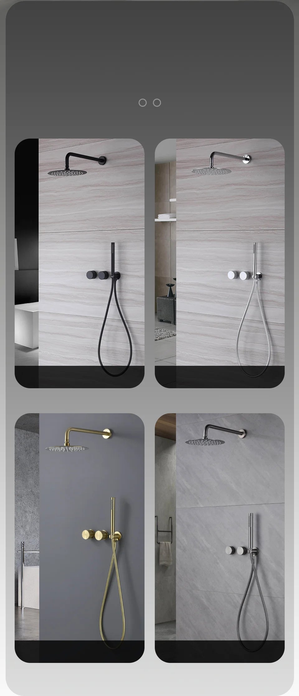 Bathroom Shower System Brushed Gold Cold Faucet Bath