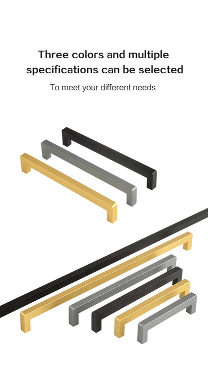 Square 500mm Extended Long Handle Wardrobe Door Handle