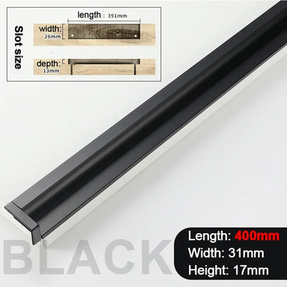 100-400mm Recessed Cabinet Drawer Pull Handle Bathroom Furniture