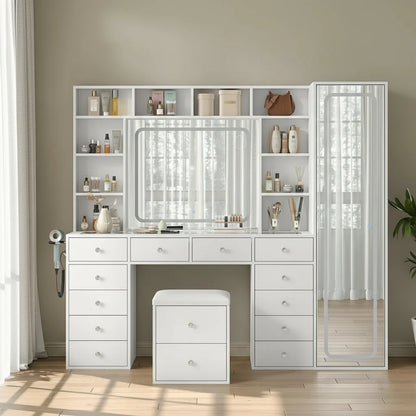 Vanity Desk Full Length Mirror Led Makeup Mirror