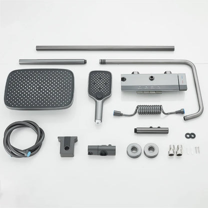 Shinesia Gray Rainfall Shower System Aluminium Tropical Shower