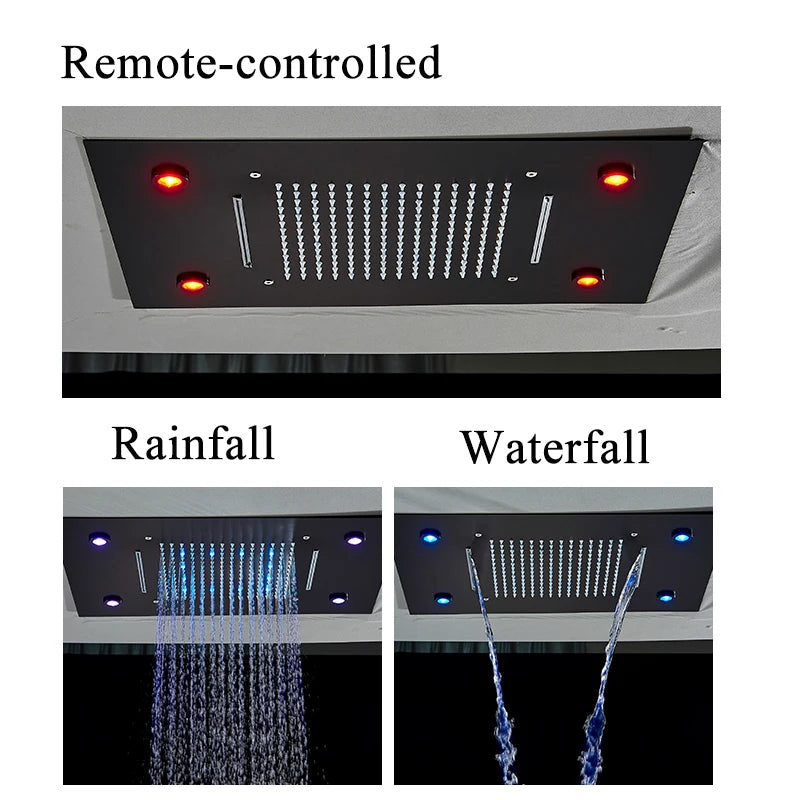 Black Led Digital Display Shower Faucet Remote Control