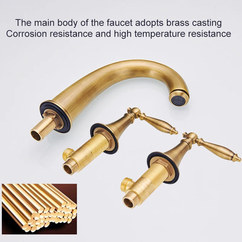 Ellen Antique Bronze Bath Sink Faucet Double Handle